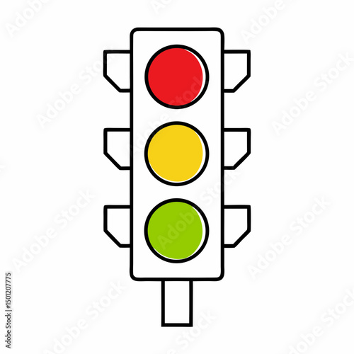 Traffic Light Icon Vector for Road Safety Design.