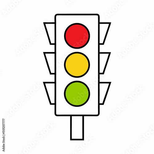 Traffic Light Icon Vector for Road Safety Design.