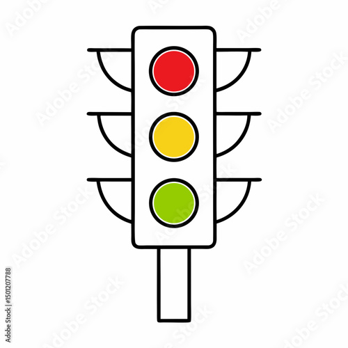 Traffic Light Icon Vector for Road Safety Design.