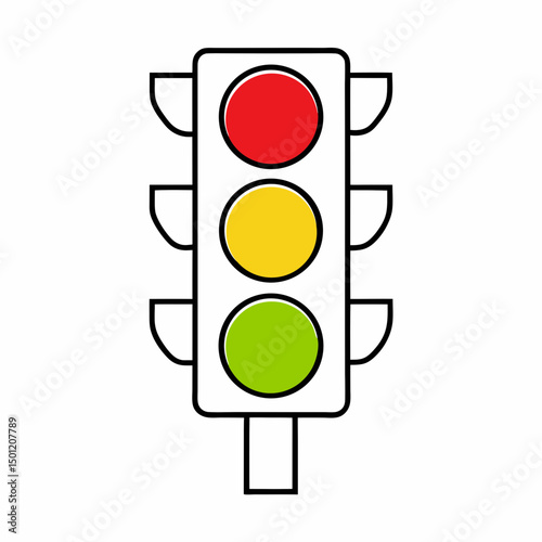 Traffic Light Icon Vector for Road Safety Design.