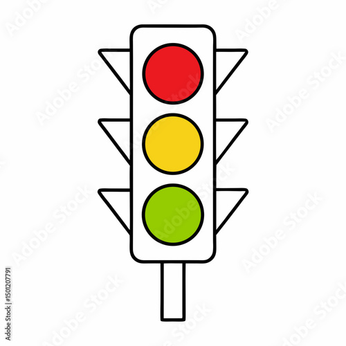Traffic Light Icon Vector for Road Safety Design.