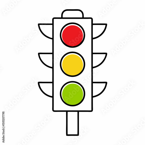 Traffic Light Icon Vector for Road Safety Design.