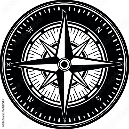 Compass in transparent background.