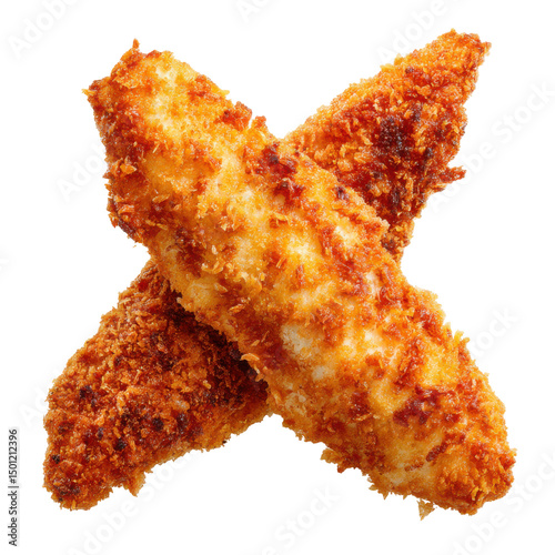 Crispy chicken tenders X isolated on transparent background