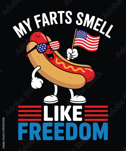 Freedom Fart Hot Dog T-Shirt