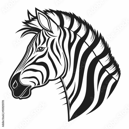 zebra head vector