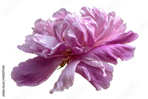Pink peony, full bloom isolated on transparent background