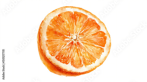 A single tangerine slice in watercolor style