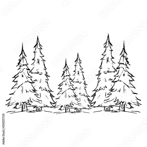 christmas trees vector illustration