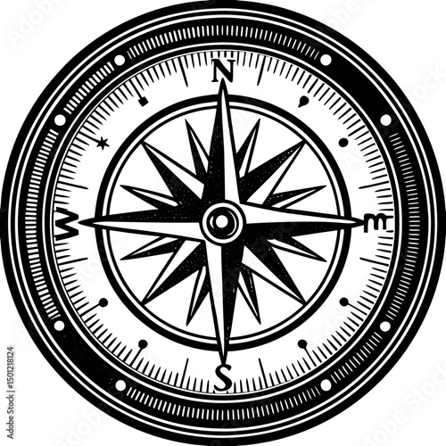 Compass in transparent background.