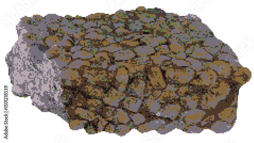 Concrete rubble pixel art