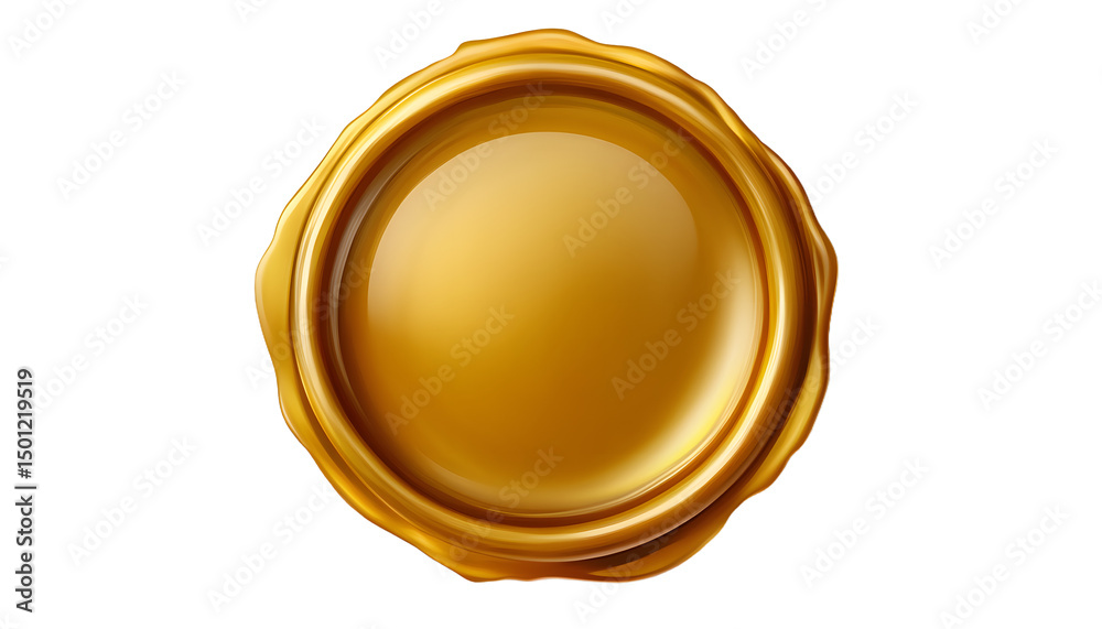 Gold wax seal isolated on transparent background Gold wax seal isolated on transparent background