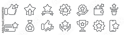 Benefit and bonuse outline vector icons set
