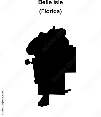 Belle Isle (Florida) blank outline map