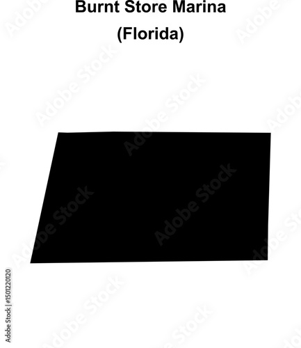 Burnt Store Marina (Florida) blank outline map