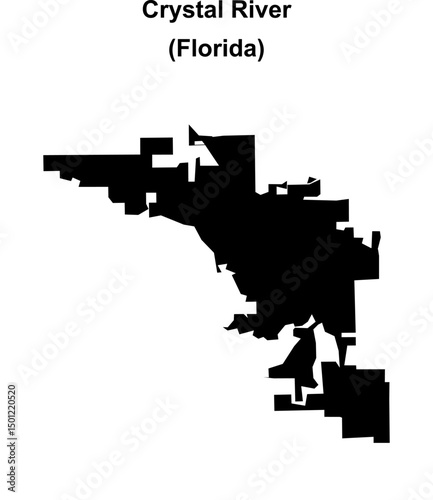 Crystal River (Florida) blank outline map