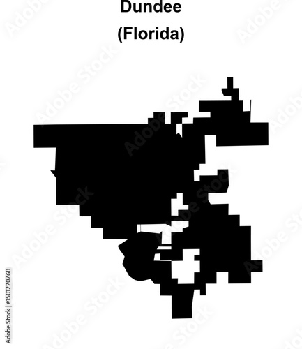 Wallpaper Mural Dundee (Florida) blank outline map Torontodigital.ca