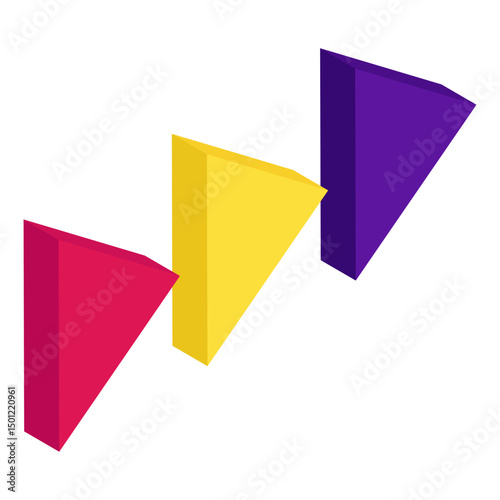 Conceptual isometric design icon of play forward button 