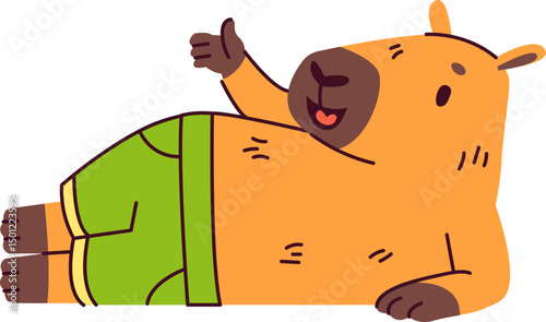 Relaxed Capybara in Shorts