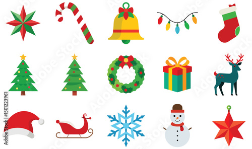 set of christmas icons