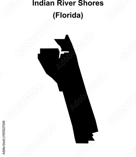 Indian River Shores (Florida) blank outline map