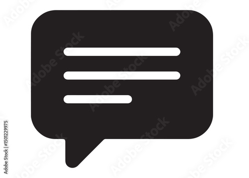 Chat icon logo silhouette vector, vector icon for comment, chat box dialogue logo silhouette icon vector illustration, social media logo icon silhouette vector on white background.