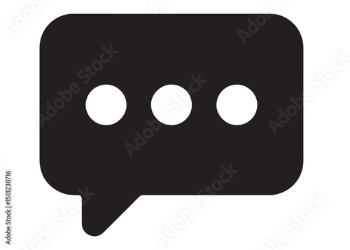 Chat icon logo silhouette vector, vector icon for comment, chat box dialogue logo silhouette icon vector illustration, social media logo icon silhouette vector on white background.