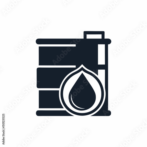 Oil Barrel and Droplet Vector Icon for Energy.