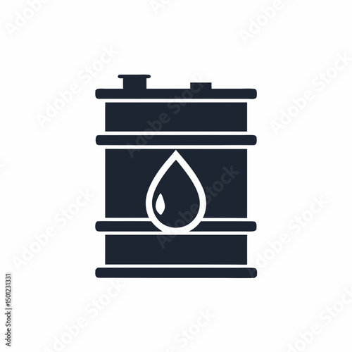 Oil Barrel and Droplet Vector Icon for Energy.