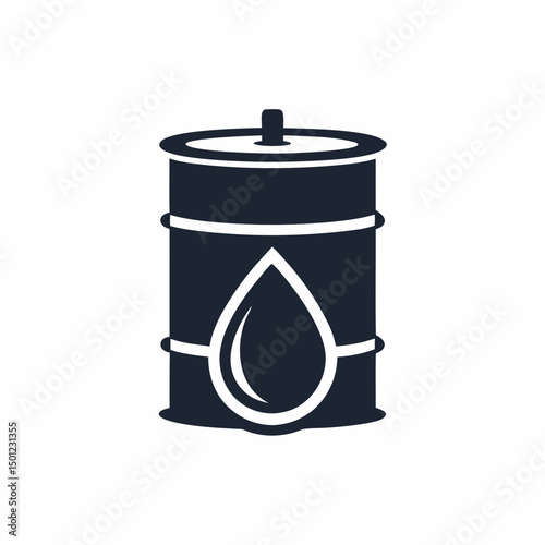 Oil Barrel and Droplet Vector Icon for Energy.
