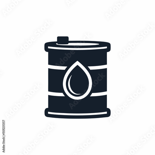 Oil Barrel and Droplet Vector Icon for Energy.