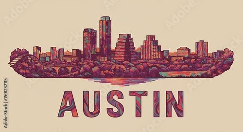 Austin Skyline Art Print