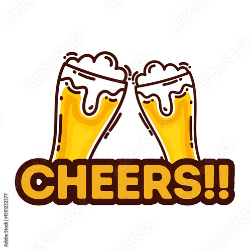 cheers beer mug image vector illustration