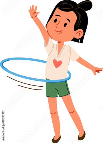 Child Playing with Hula Hoop
