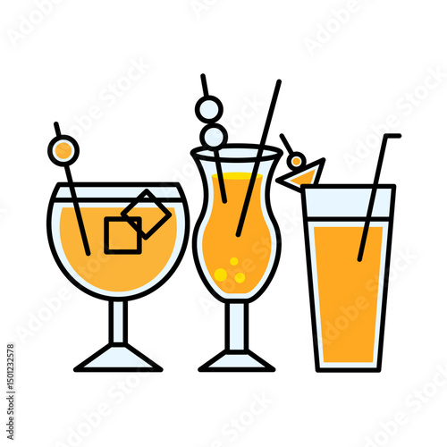 set of drinks