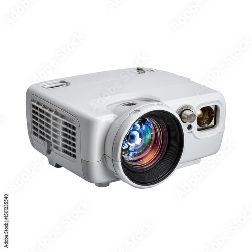 White presentation projector isolated on transparent background