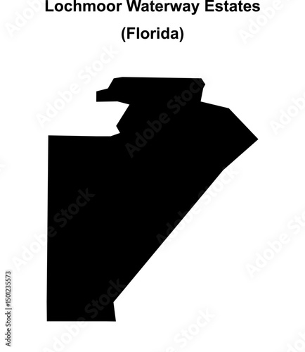 Lochmoor Waterway Estates (Florida) blank outline map