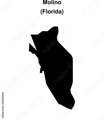 Molino (Florida) blank outline map