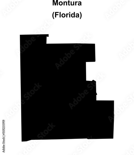 Montura (Florida) blank outline map
