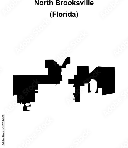 North Brooksville (Florida) blank outline map