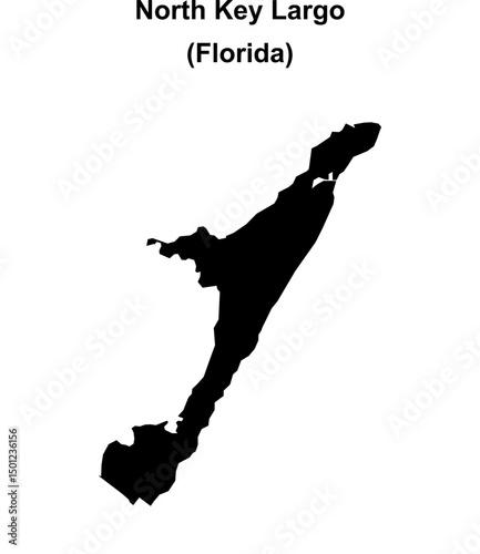 North Key Largo (Florida) blank outline map