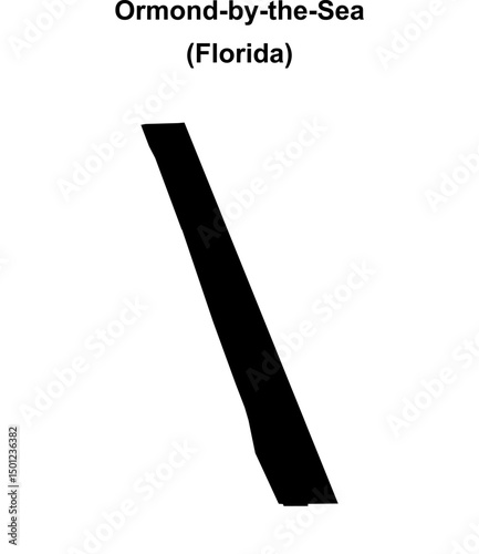 Ormond-by-the-Sea (Florida) blank outline map