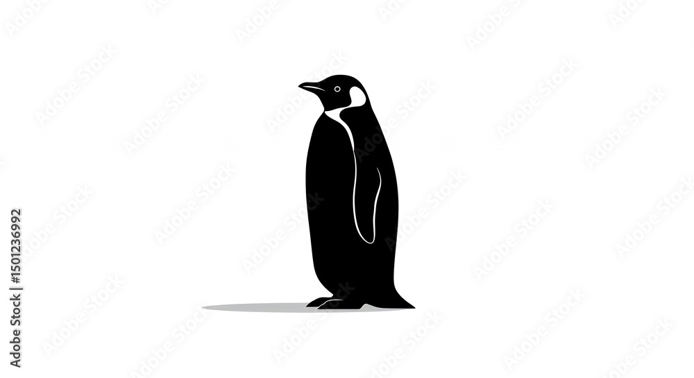 Obraz premium Penguin Black and White Silhouette