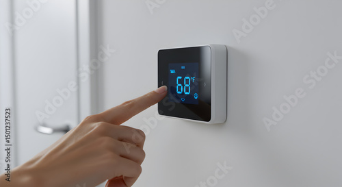 Smart thermostat temperature control adjusting home automation hvac system energy efficiency setting comfort