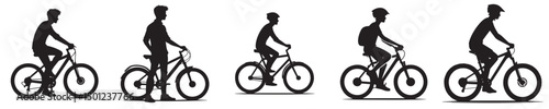 vector silhouette of a man riding a bicycle