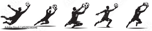 vector silhouette of a soccer goalkeeper