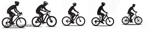 vector silhouette of a man riding a bicycle