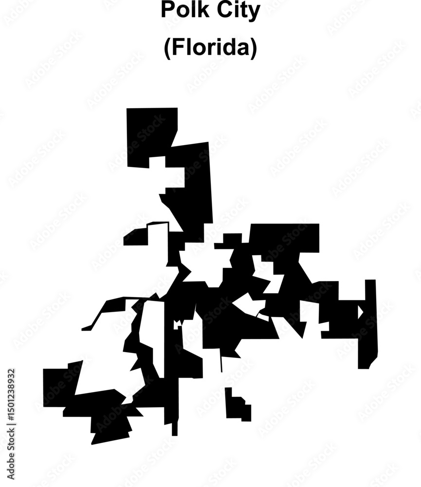 Fototapeta premium Polk City (Florida) blank outline map