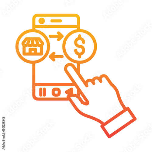 Mobile Commerce and Online Payment Icon