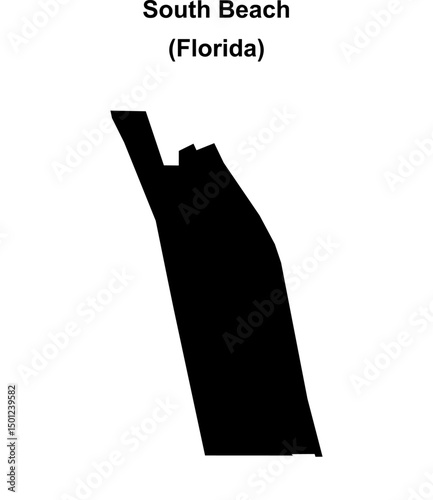 South Beach (Florida) blank outline map